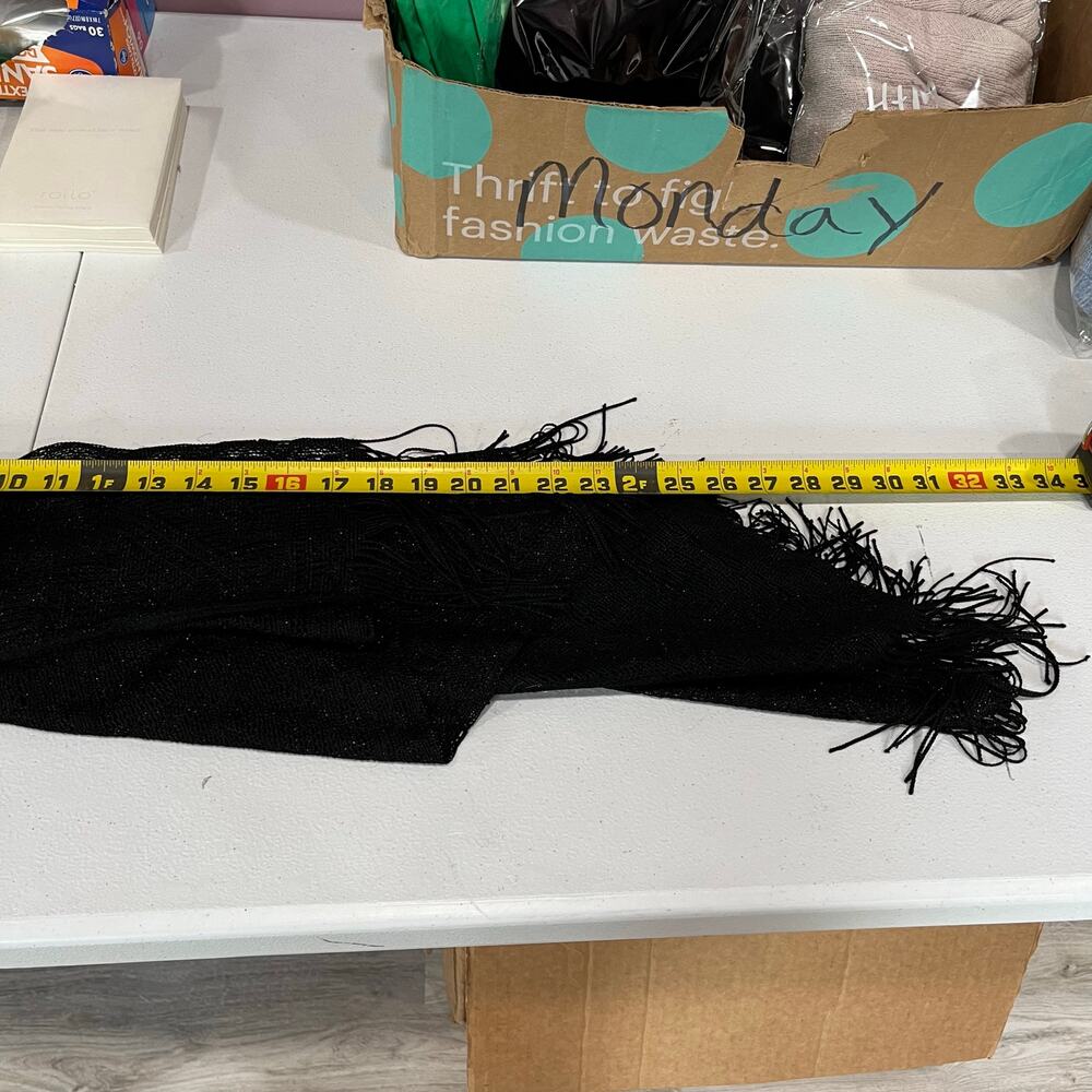 Daytrip Buckle Black Knit Fringe Vest Festival Western Hippie Womens Size Small - Picture 5 of 5